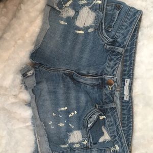 Ripped Denim Shorts